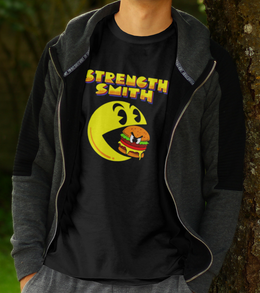 Strength Smith Pac Man Vs Burger Gaming Showdown T-Shirt