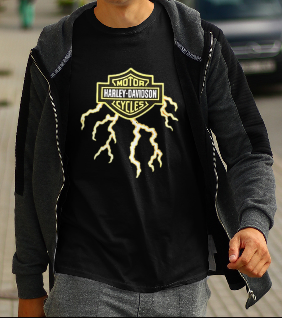 Harley Davidson Motor Cycles The Last Biker On Earth Will Be Ridin A Harley Lightning T-Shirt