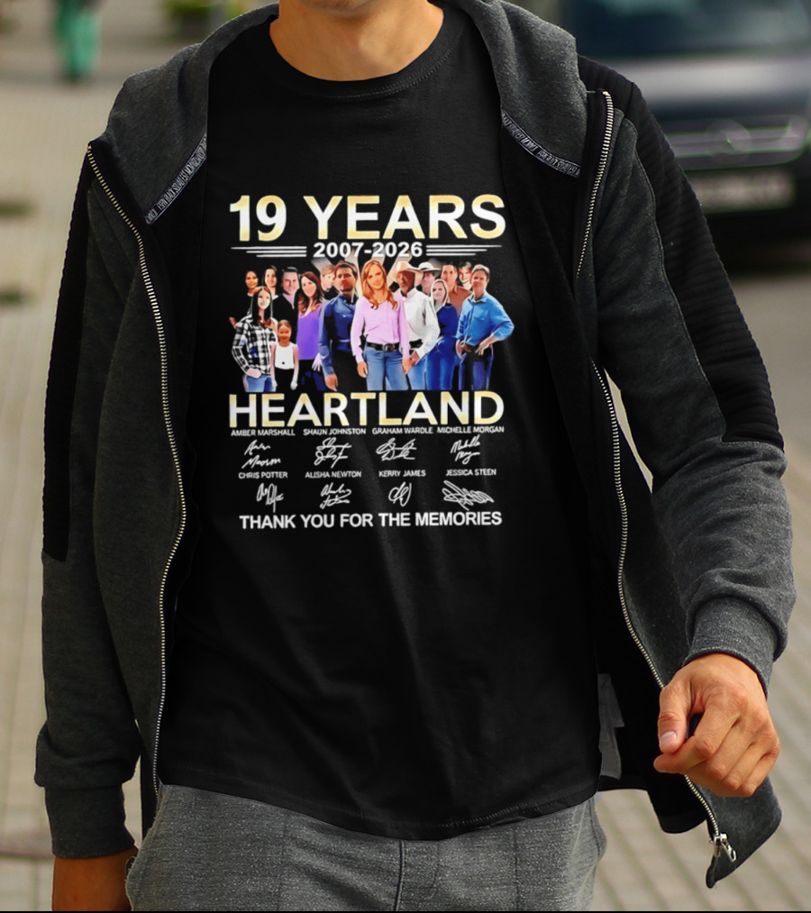 19 Years Heartland 2007 2026 Thank You For The Memories Signatures T-Shirt