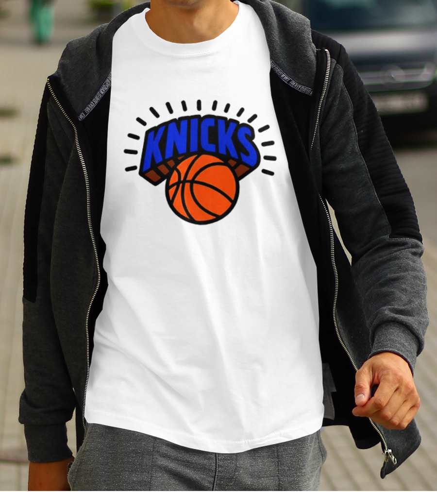 2026 NBA Let's Go New York Knicks Caricatures Two Sided T-Shirt