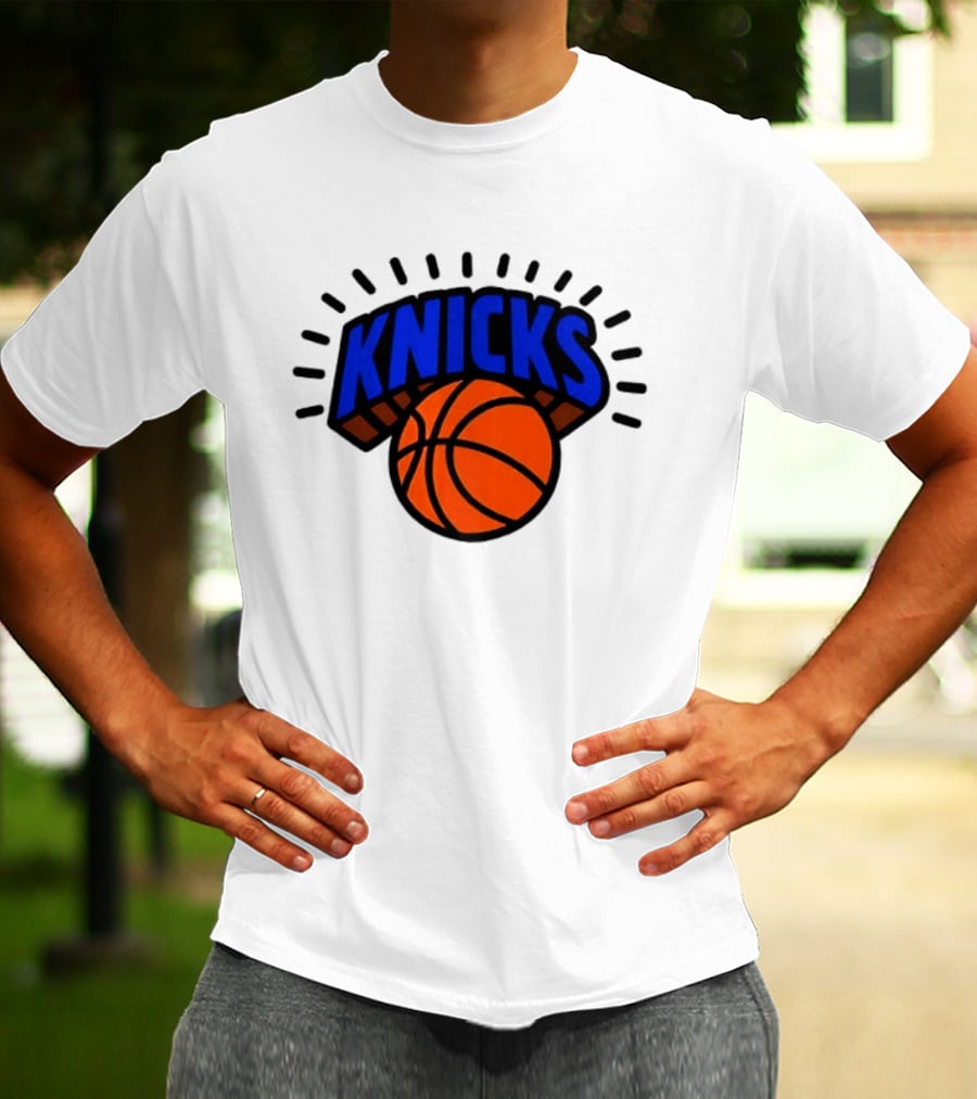 2026 NBA Let's Go New York Knicks Caricatures Two Sided T-Shirt