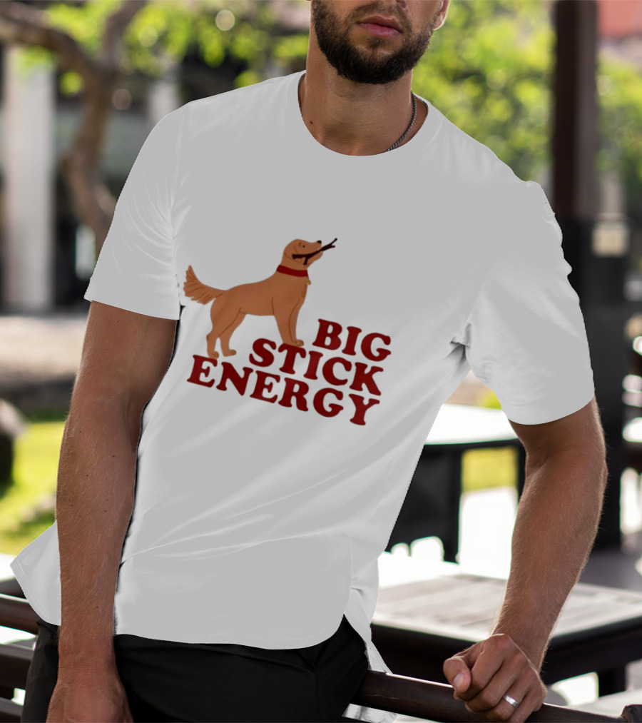 Big Stick Energy Golden Retriever Dog Lover Playful Pet T-Shirt