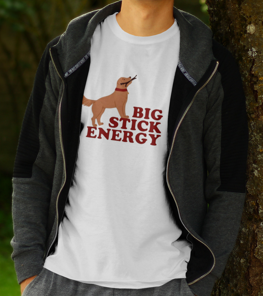 Big Stick Energy Golden Retriever Dog Lover Playful Pet T-Shirt