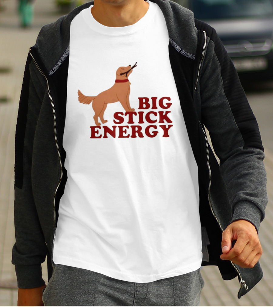 Big Stick Energy Golden Retriever Dog Lover Playful Pet T-Shirt