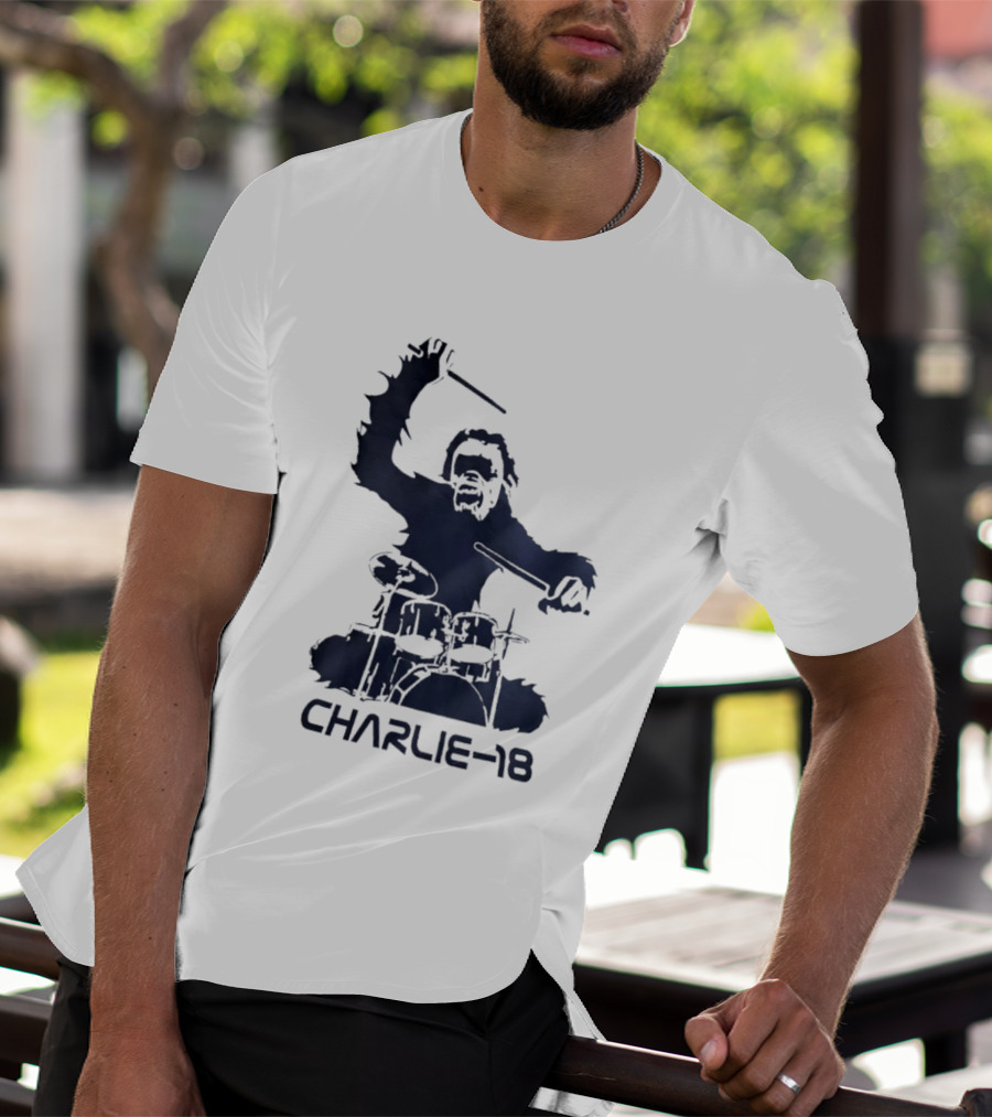 Charlie 18 Bigfoot Drumming T-Shirt