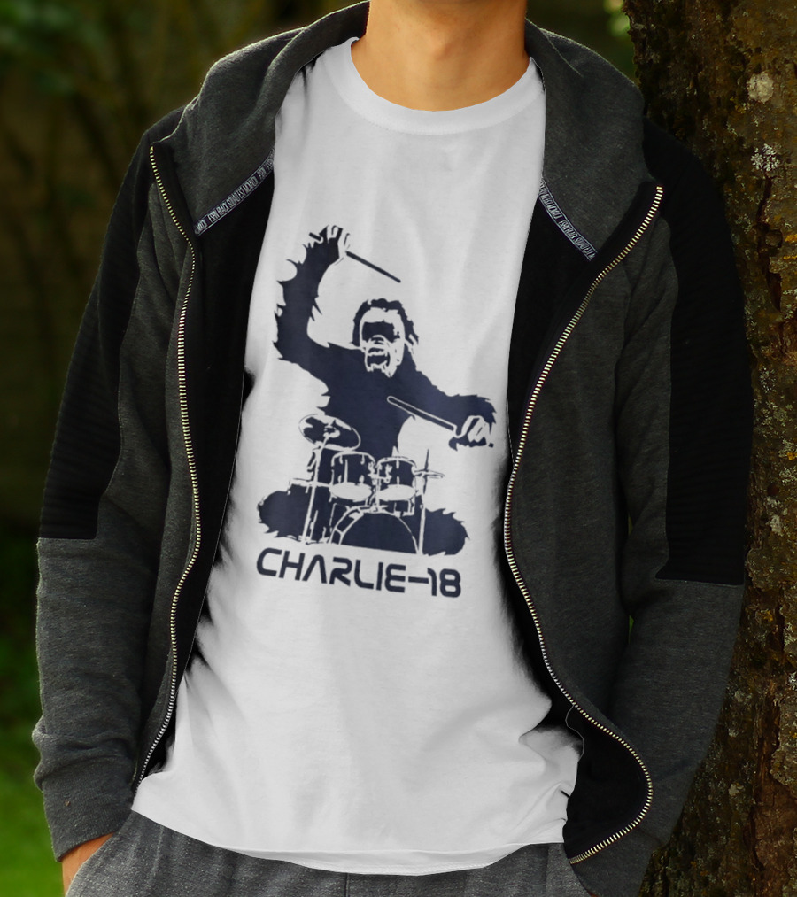 Charlie 18 Bigfoot Drumming T-Shirt