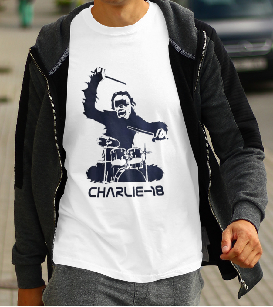 Charlie 18 Bigfoot Drumming T-Shirt