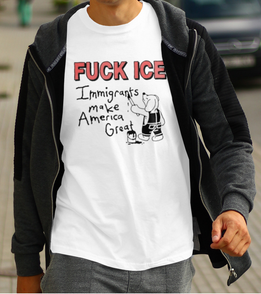 Fuck ICE Immigrants Make America Great Elephant Painter T-Shirt
