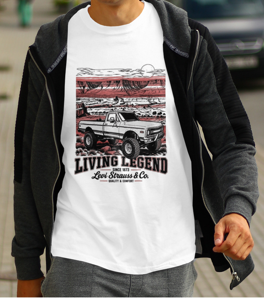Living Legend Lewis Bros Motor Co Four Wheel Drive Trail Racing Adventure T-Shirt
