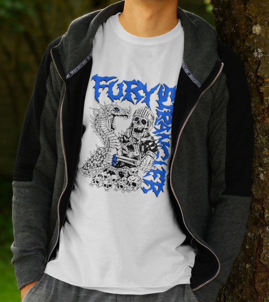 Fury Stranger Skeleton Knight And Dragon T-Shirt