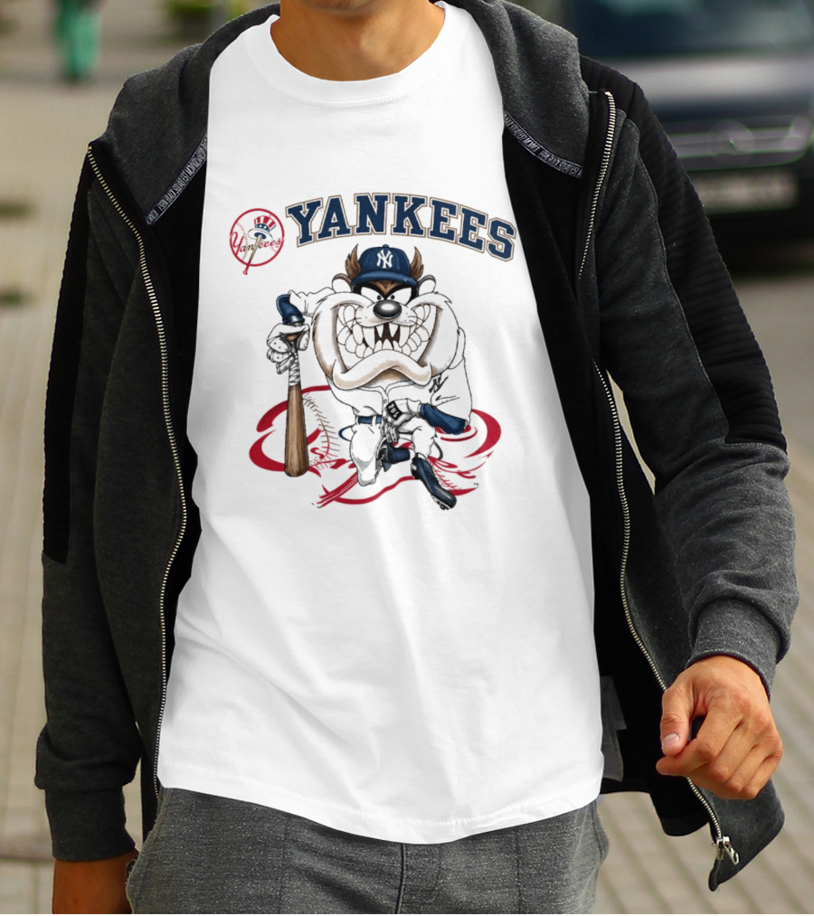 NY Yankees Tasmanian Devil Looney Tunes Baseball MLB T-Shirt