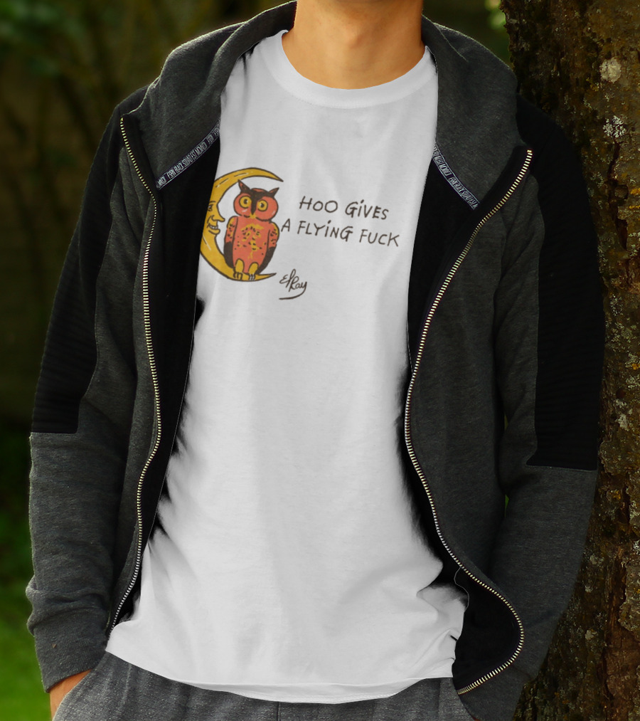 Hoo Gives A Flying Fuck Owl Moon Elyx T-Shirt