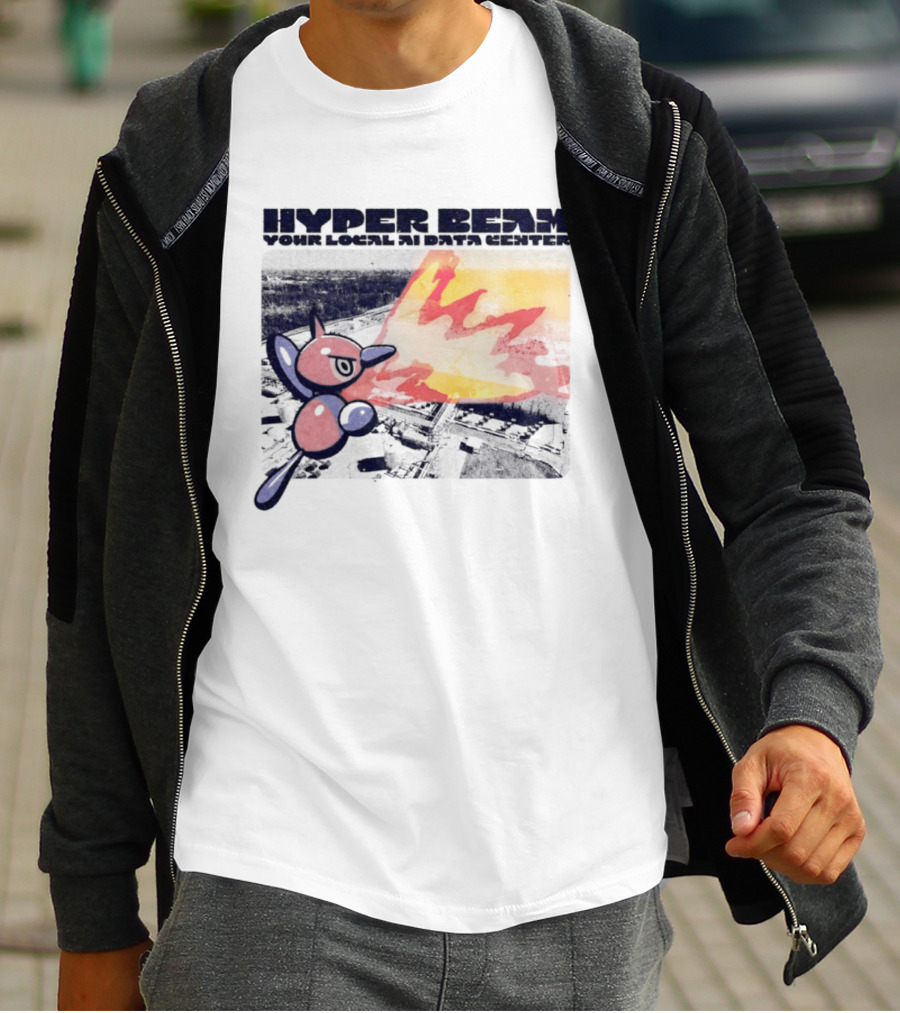 Porygon Hyper Beam Your Local AI Data Center Explosion T-Shirt