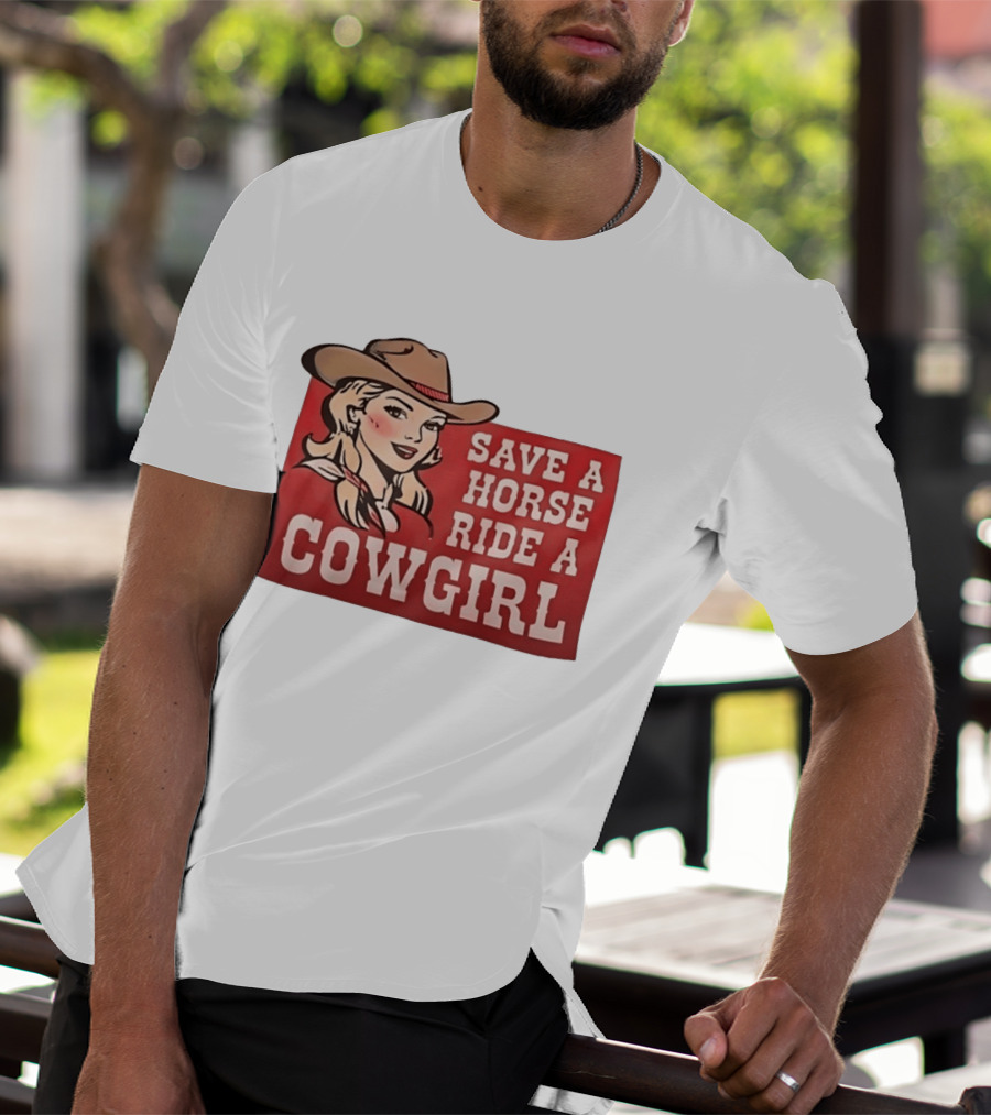 Save A Horse Ride A Cowgirl Western Country Music Vintage Style Cowgirl T-Shirt