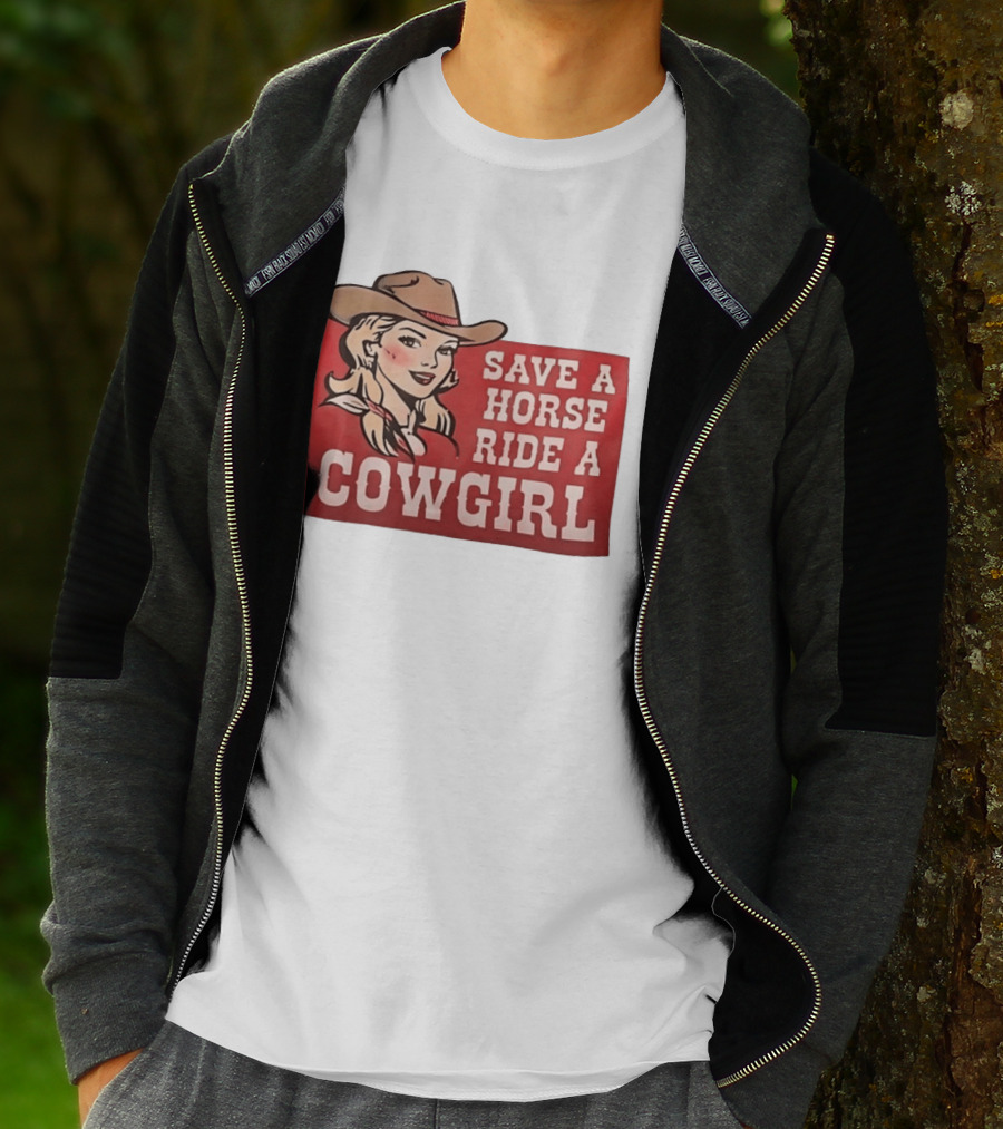 Save A Horse Ride A Cowgirl Western Country Music Vintage Style Cowgirl T-Shirt