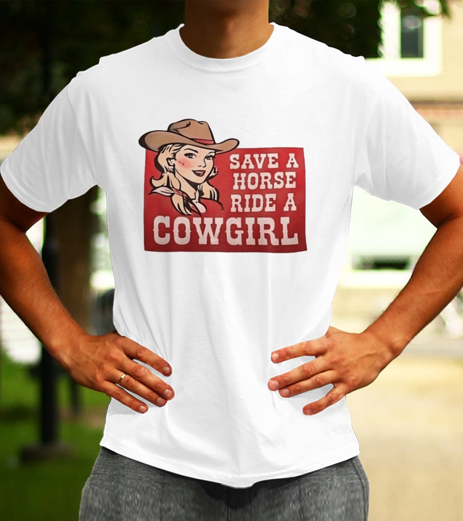 Save A Horse Ride A Cowgirl Western Country Music Vintage Style Cowgirl T-Shirt