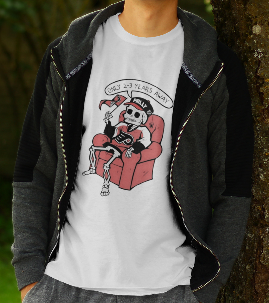Skeleton Only 2 3 Years Away Philly Flyers Fan Chair T-Shirt