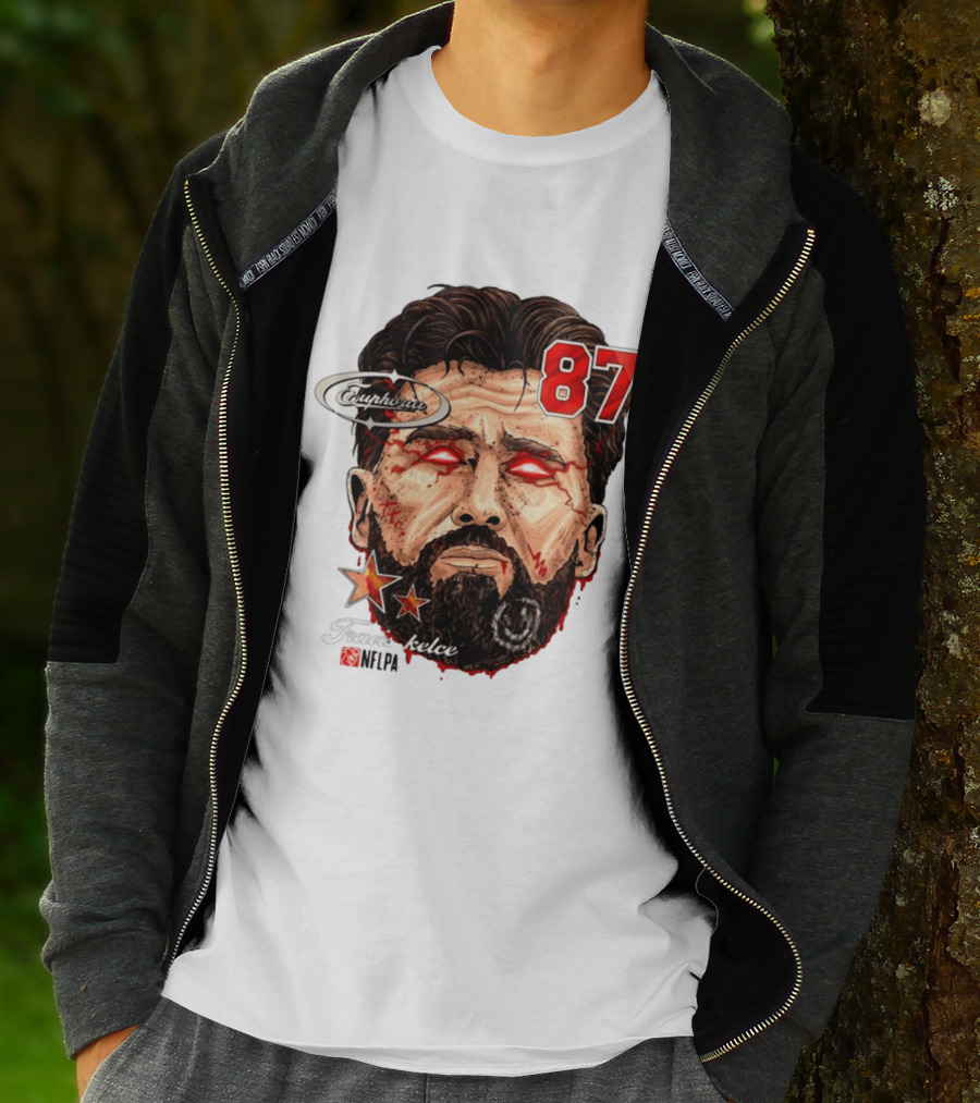 Travis Kelce Euphoria Lightning NFLPA Big Head 87 T-Shirt