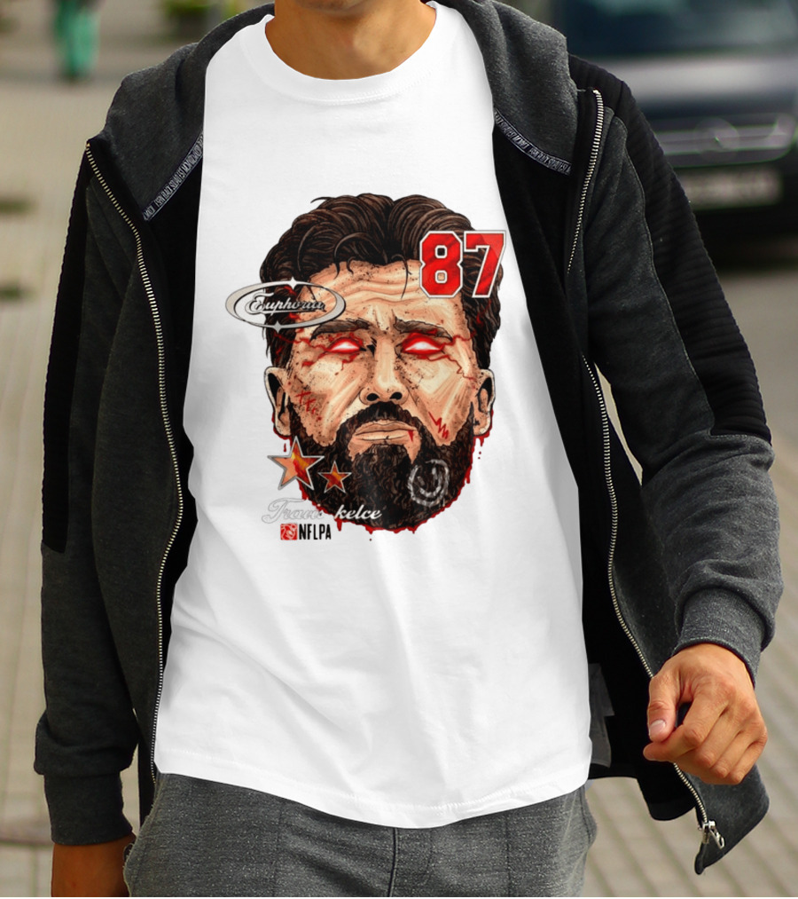 Travis Kelce Euphoria Lightning NFLPA Big Head 87 T-Shirt