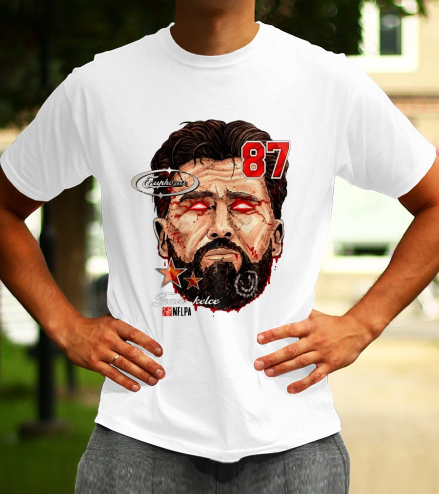 Travis Kelce Euphoria Lightning NFLPA Big Head 87 T-Shirt