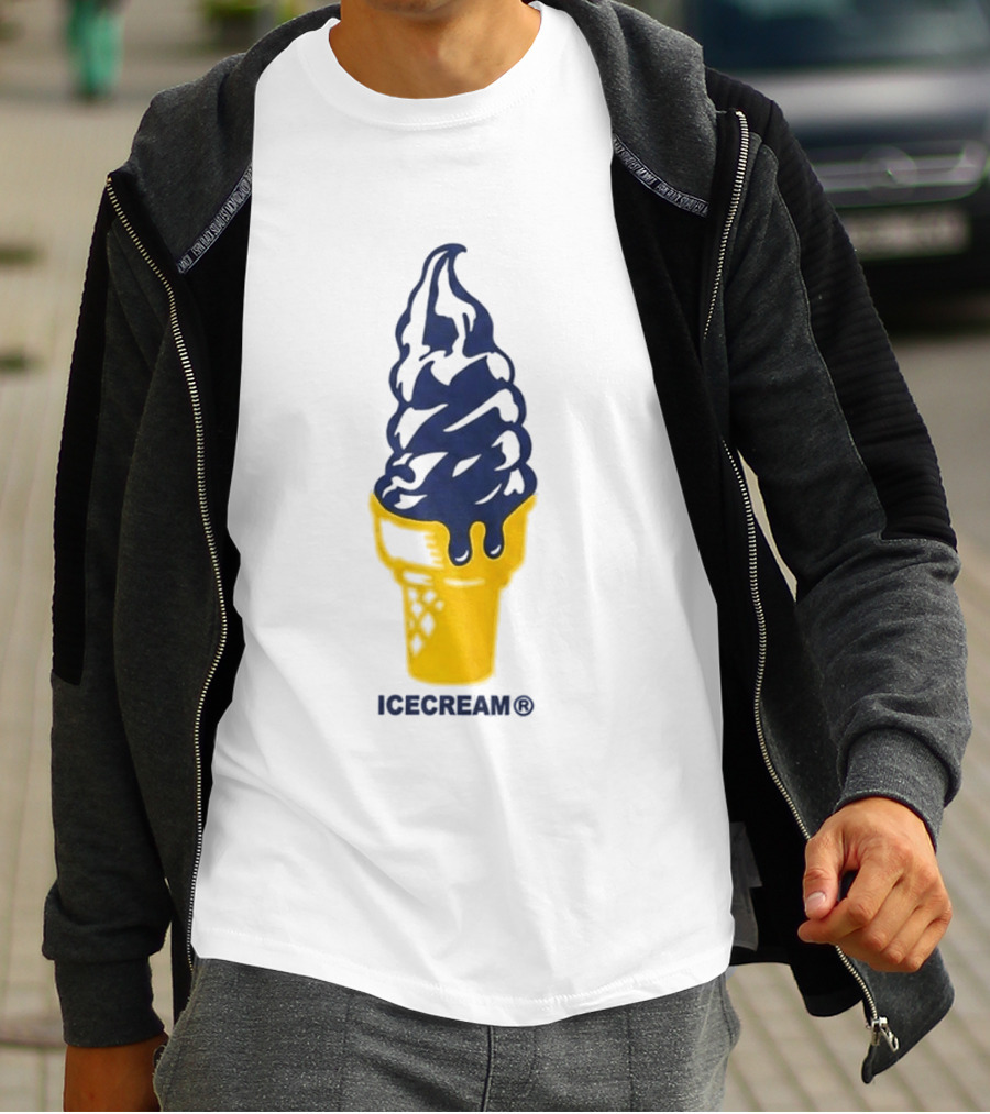 Trevor Goosby Ice Cream Blue And Yellow Cone T-Shirt