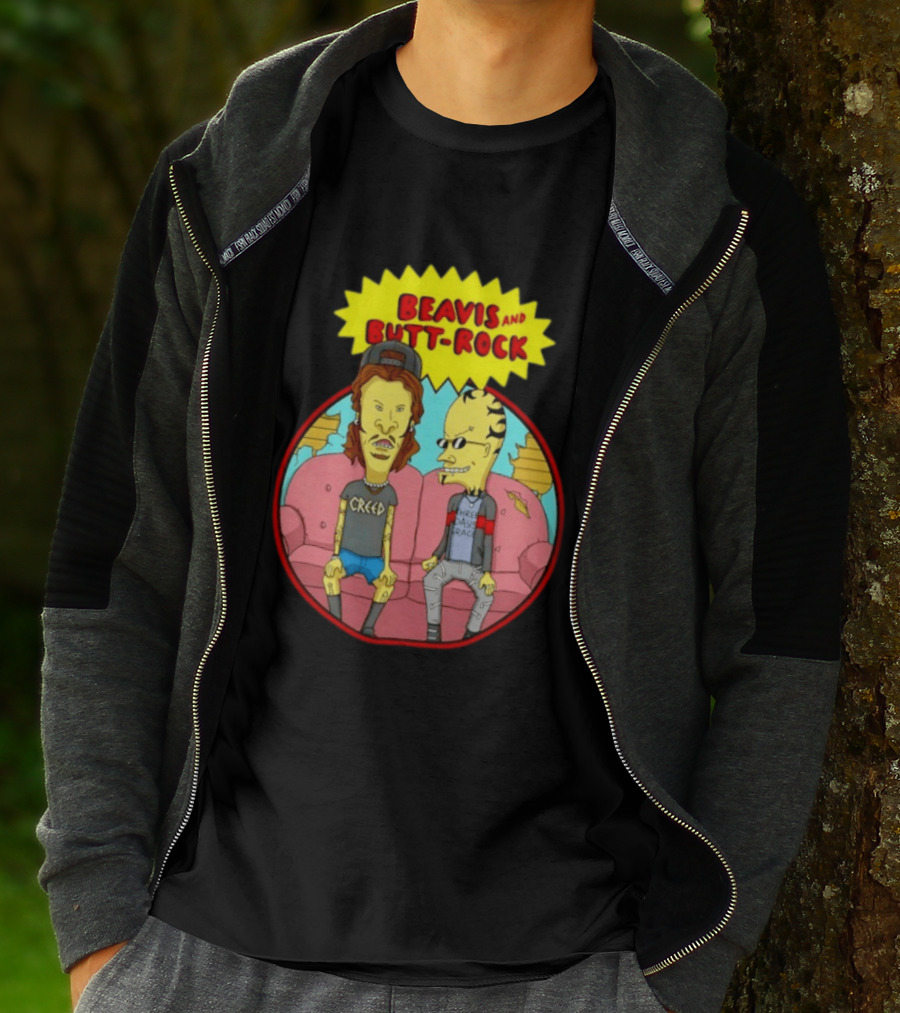 Beavis And Butt Head Rock Creed And Three Days Grace Couch Cartoon Characters T-Shirt