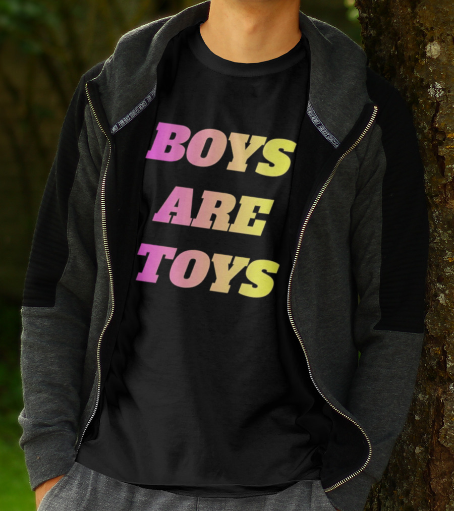Boys Are Toys Gradient Pink And Yellow T-Shirt