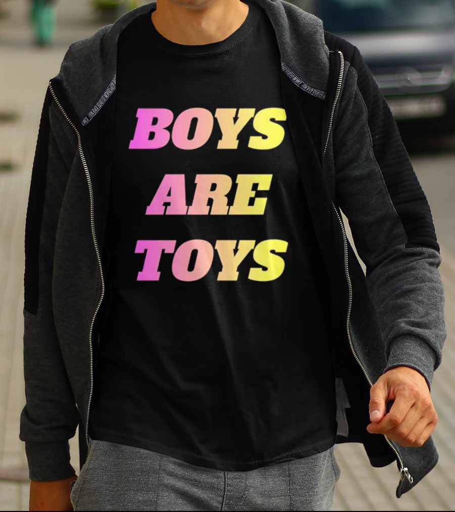 Boys Are Toys Gradient Pink And Yellow T-Shirt