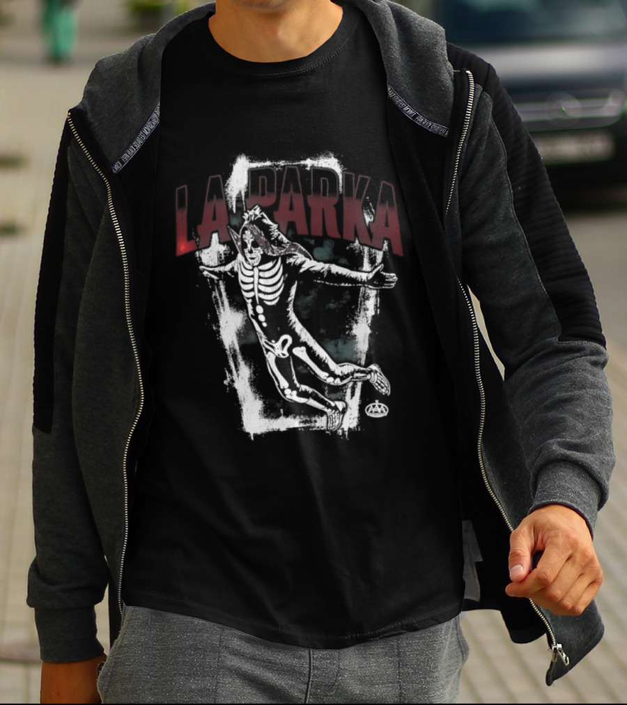 La Parka Skeleton Coffin Art AAA Wrestling T-Shirt