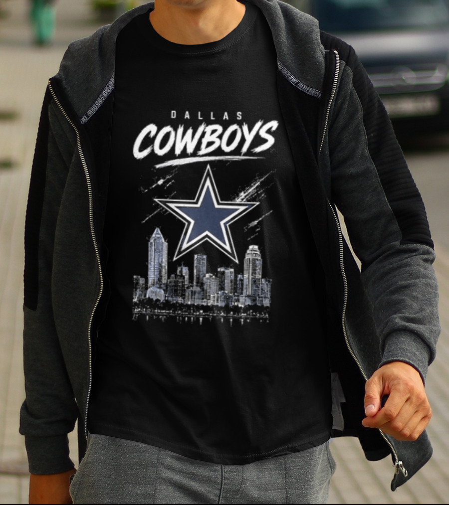 Dallas Cowboys Skyline Helmet America's Team Pride Legacy Glory 2026 Season T-Shirt