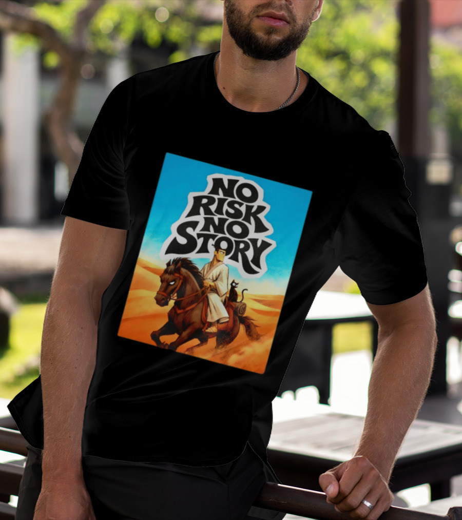 No Risk No Story Samurai Jack Cartoon Network Desert Adventure T-Shirt