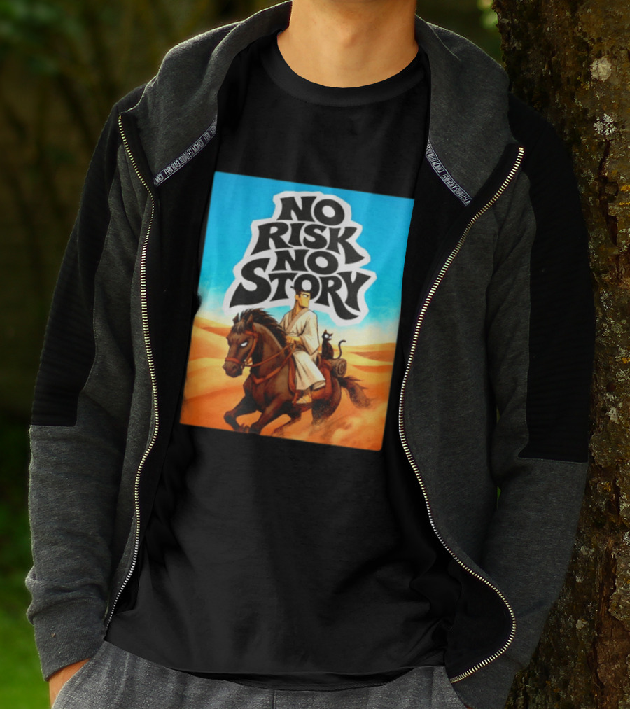 No Risk No Story Samurai Jack Cartoon Network Desert Adventure T-Shirt