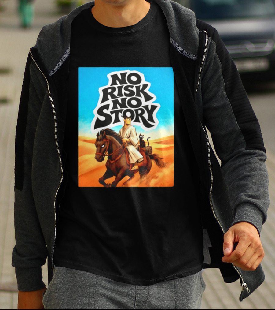 No Risk No Story Samurai Jack Cartoon Network Desert Adventure T-Shirt