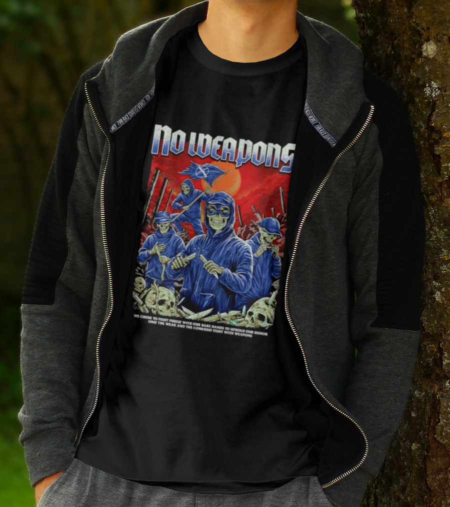 No Weapons Skeleton Warriors Bare Hands Honor Fight T-Shirt