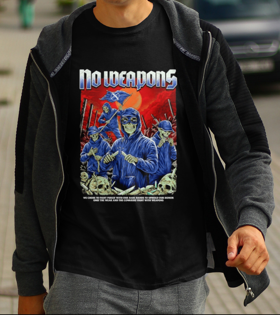 No Weapons Skeleton Warriors Bare Hands Honor Fight T-Shirt