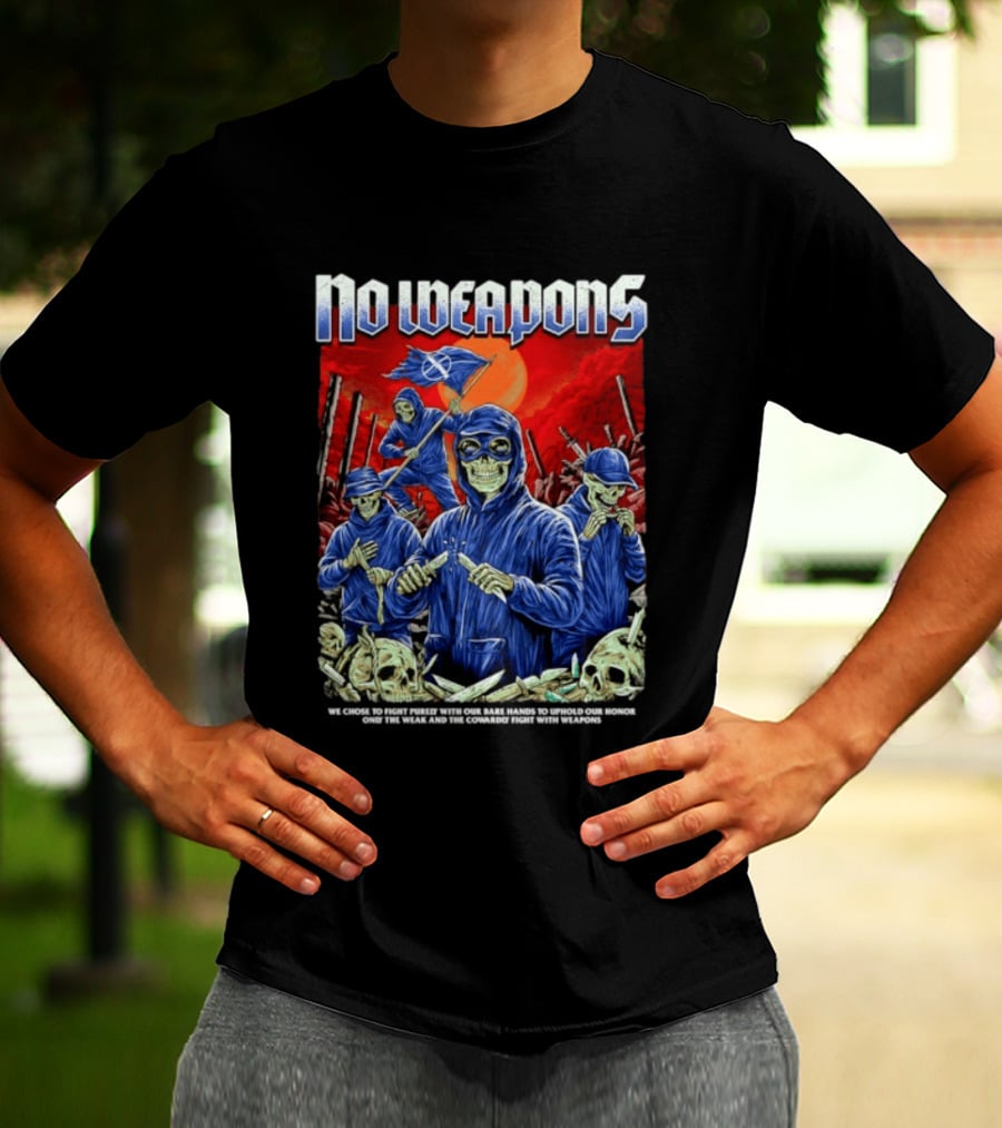 No Weapons Skeleton Warriors Bare Hands Honor Fight T-Shirt
