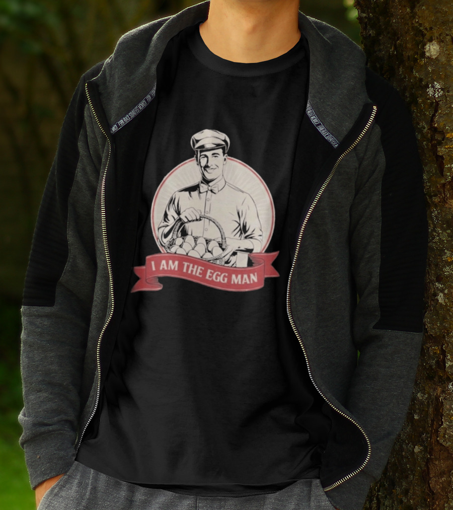 I Am The Egg Man Retro Figure With Basket Of Eggs T-Shirt