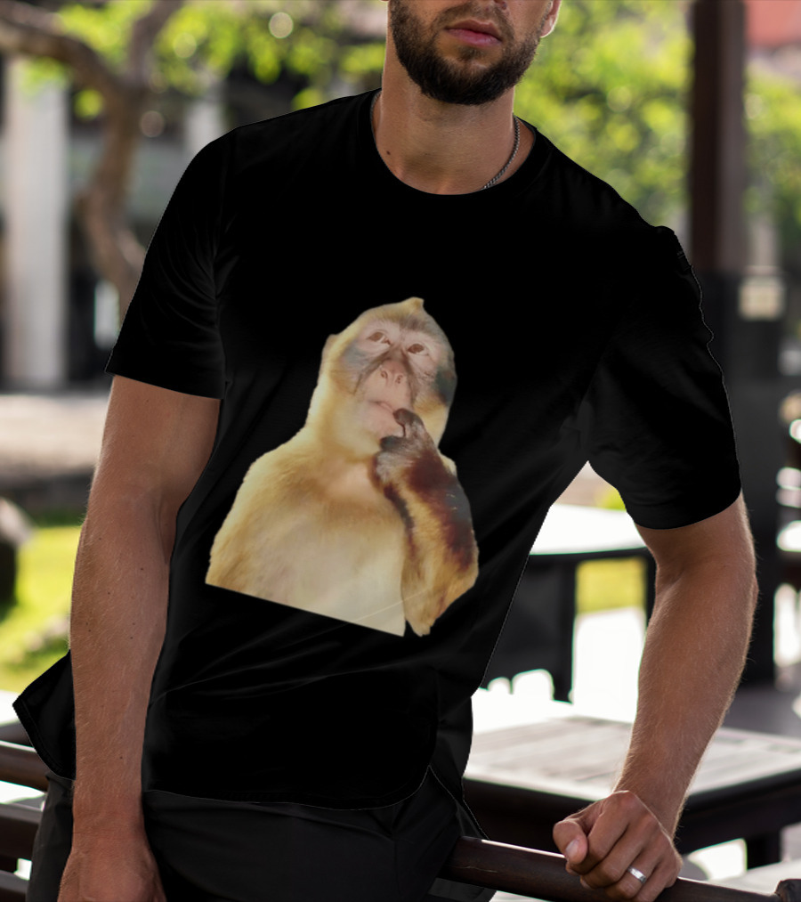 Pondering Monkey Curious Expression Contemplation T-Shirt