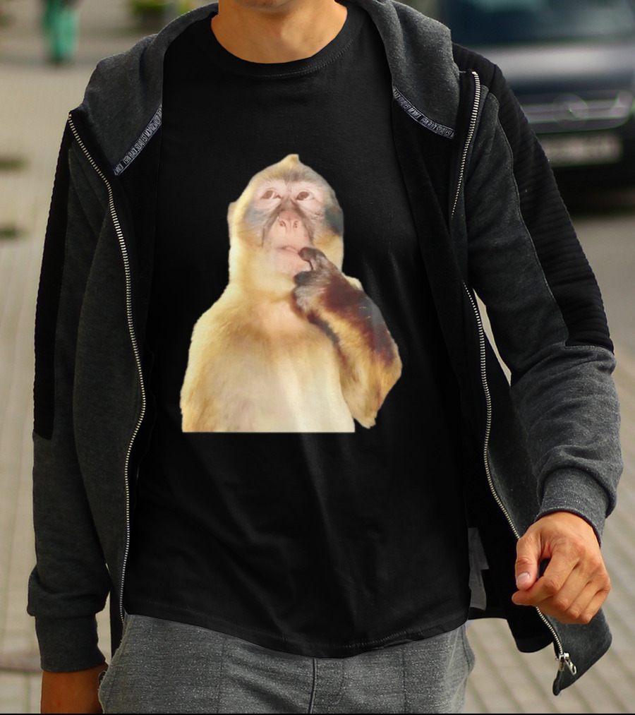 Pondering Monkey Curious Expression Contemplation T-Shirt