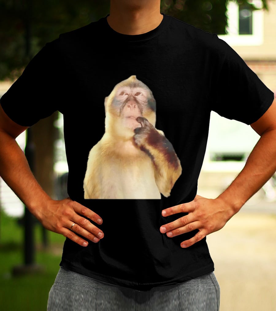 Pondering Monkey Curious Expression Contemplation T-Shirt