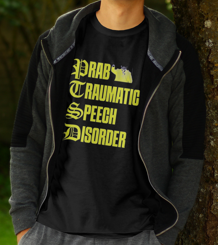 Prab Traumatic Speech Disorder Yellow Bold Lettering T-Shirt