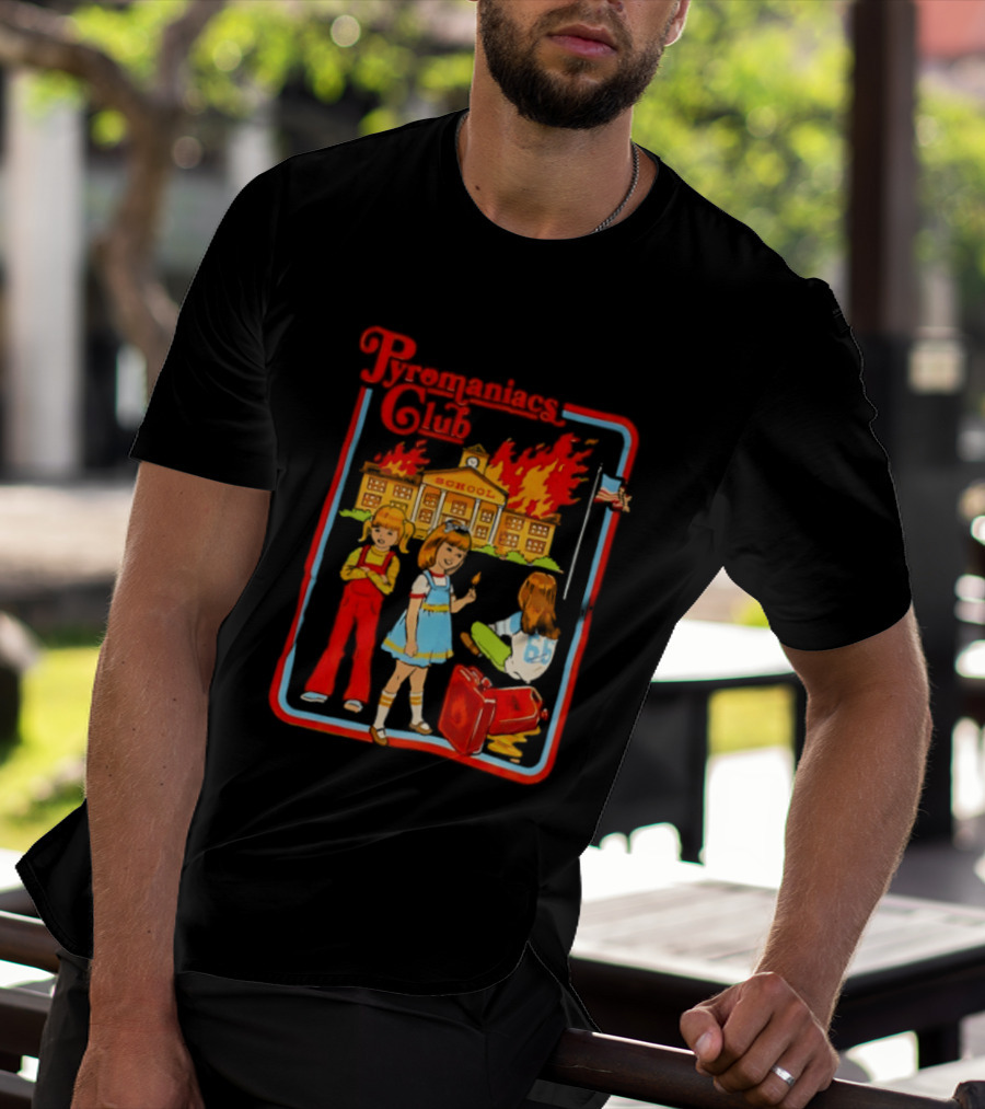 Pyromaniacs Club School Fire Retro Nostalgia T-Shirt
