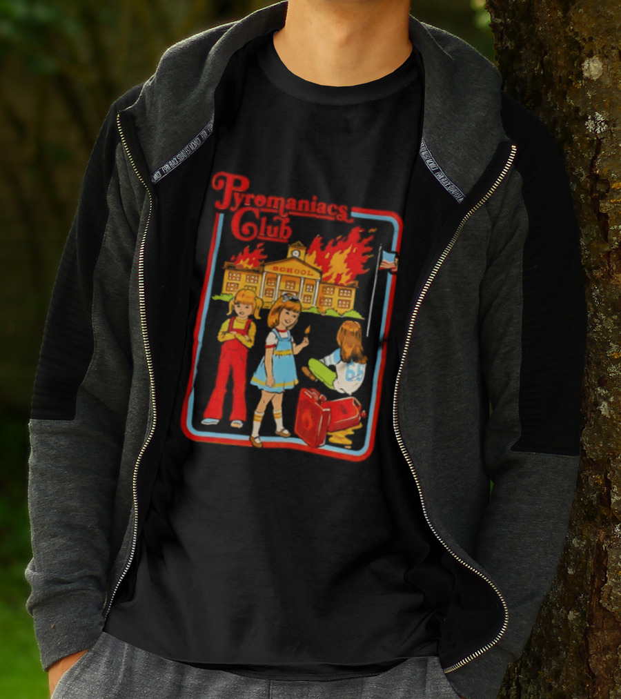 Pyromaniacs Club School Fire Retro Nostalgia T-Shirt