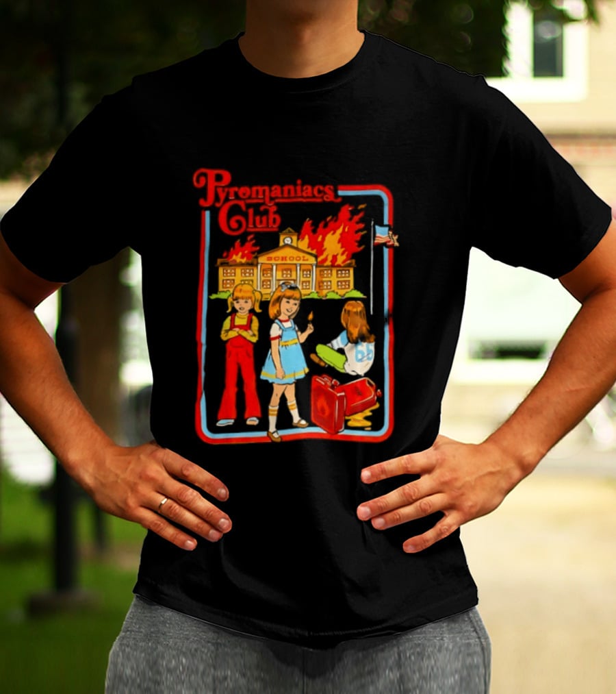 Pyromaniacs Club School Fire Retro Nostalgia T-Shirt