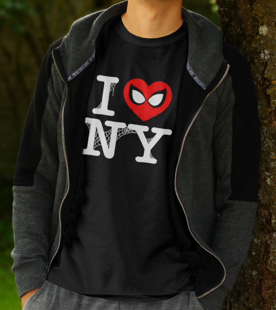 I Love NY Spider Man Marvel Superhero Iconic Web T-Shirt
