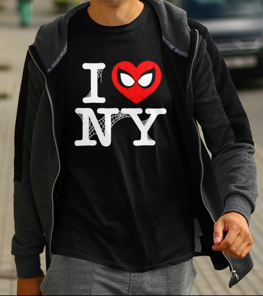 I Love NY Spider Man Marvel Superhero Iconic Web T-Shirt