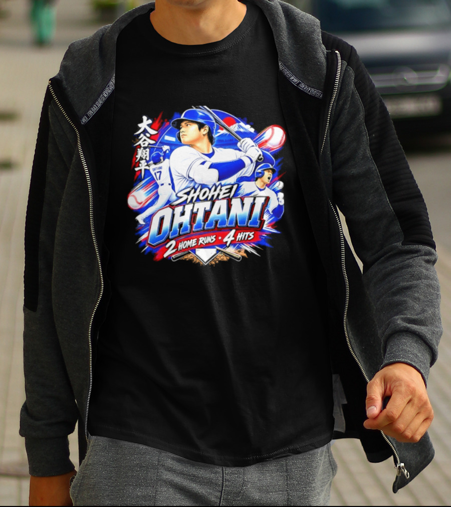 Shohei Ohtani 2 Home Runs 4 Hits Baseball Los Angeles 17 Player T-Shirt