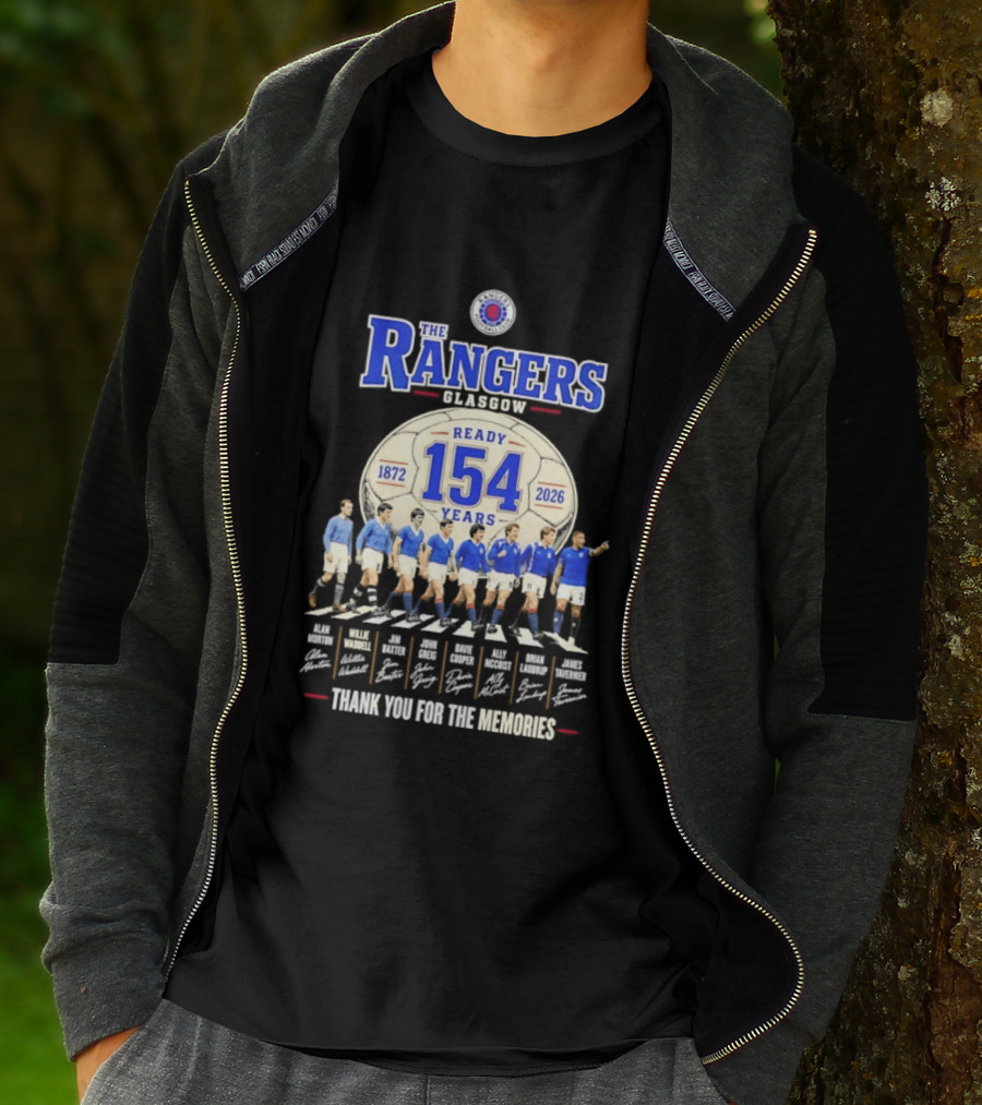 The Rangers Glasgow Ready 154 Years 1872 2026 Thank You For The Memories Signatures T-Shirt