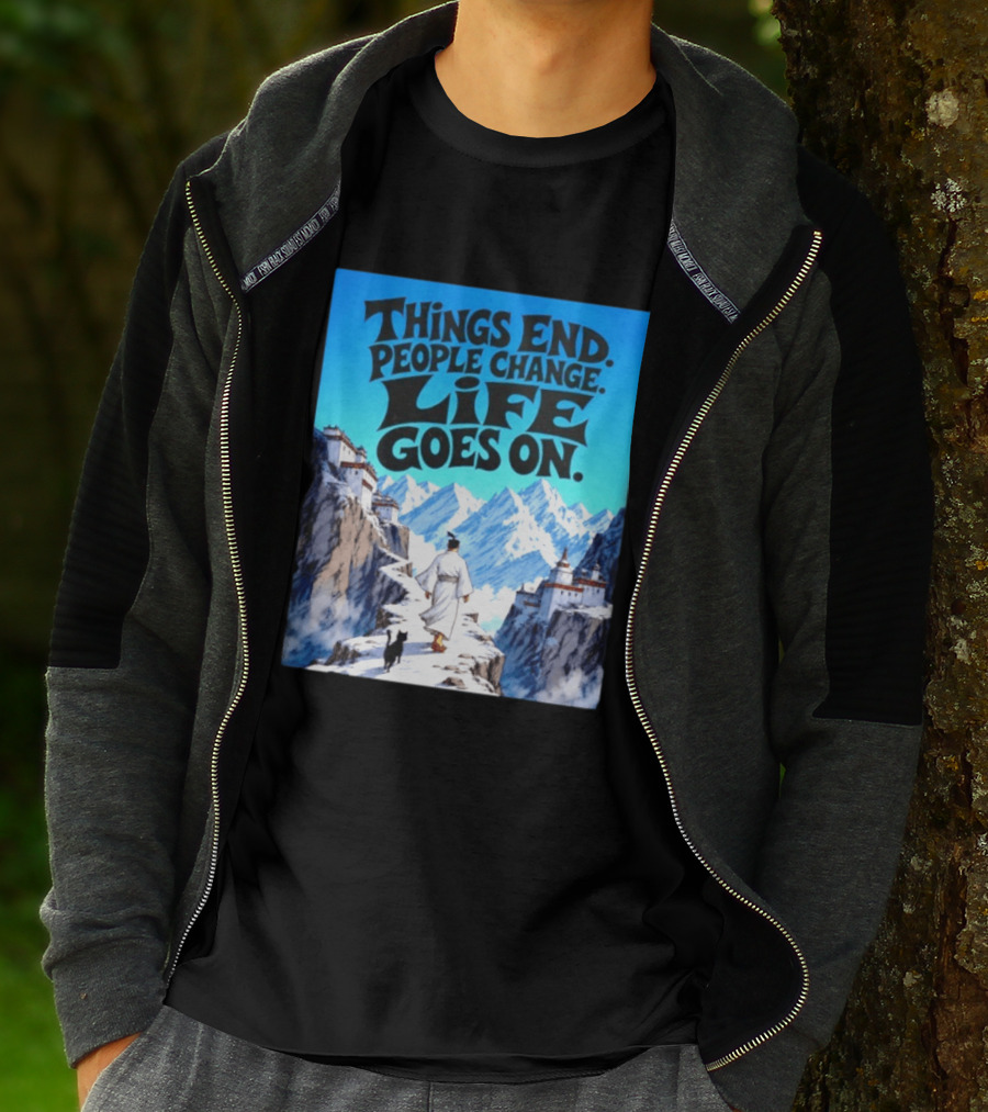 Things End People Change Life Goes On Samurai Jack Journey Through Mountains T-Shirt