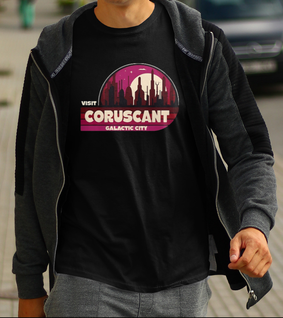 Visit Coruscant Galactic City Skyline Star Wars T-Shirt